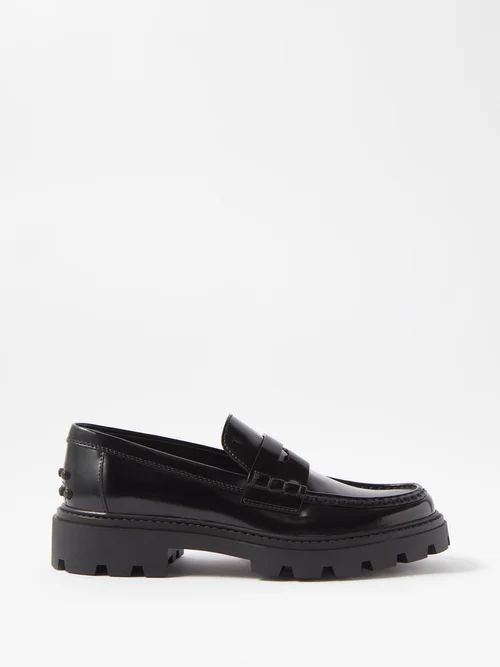 Patent-leather Penny Loafers - Womens - Black
