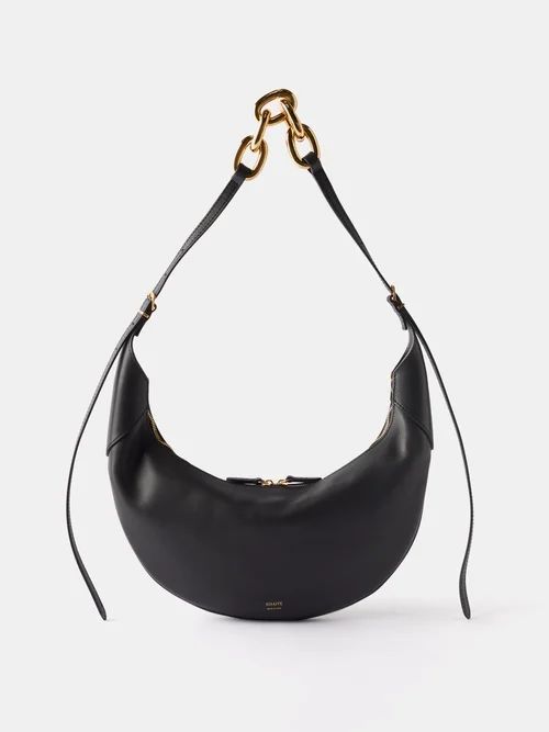 Alessia Medium Leather Shoulder Bag - Womens - Black