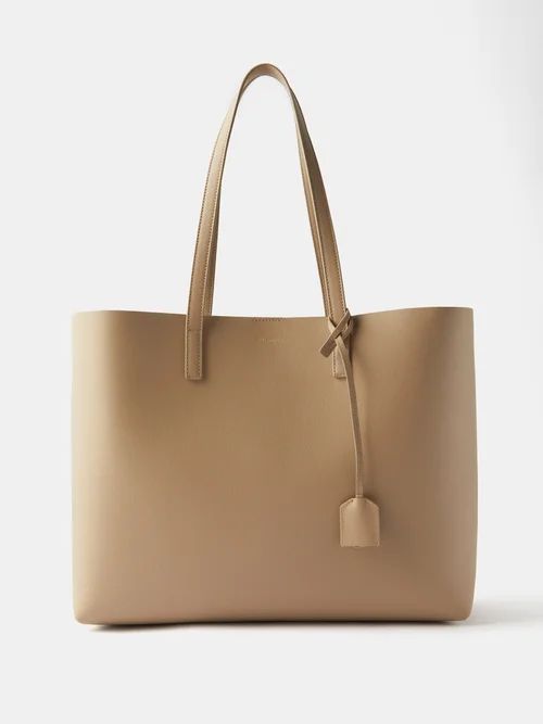 Shopping Leather Tote Bag - Womens - Beige