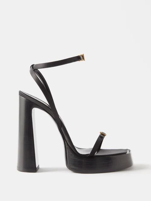 Carine 105 Silk-satin Platform Sandals - Womens - Black