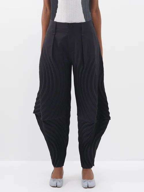 Resonant Technical-pleated Suit Trousers - Womens - Black