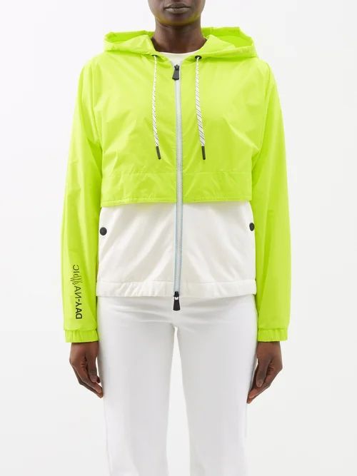 Zipped Two-tone Windbreaker Jacket - Womens - Yellow Multi