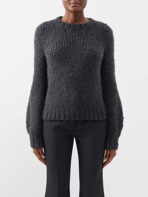 Clarissa Crew-neck Cashmere Sweater - Womens - Charcoal