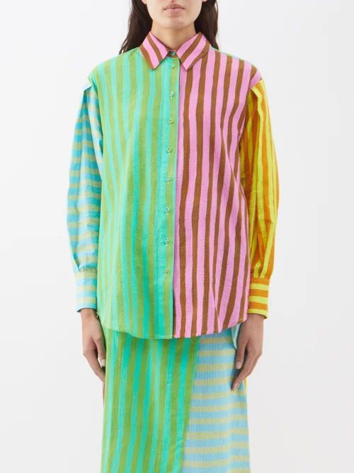 Bobbie Striped Organic Cotton-seersucker Shirt - Womens - Multi