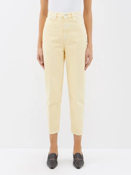 High-rise Carrot-leg Jeans - Womens - Light Yellow