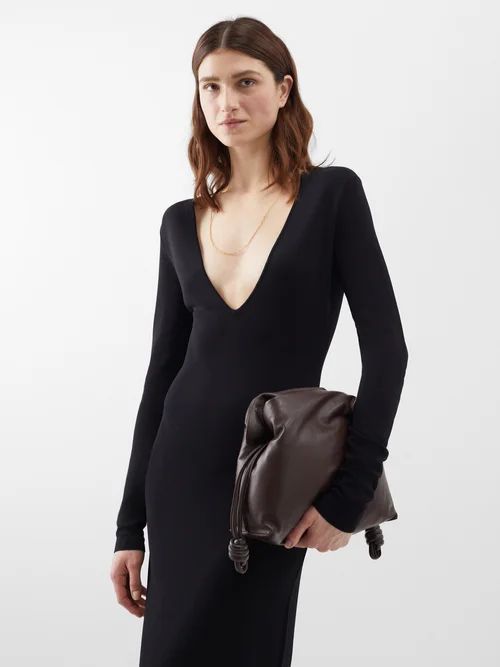 Iffet V-neckline Jersey Maxi Dress - Womens - Black