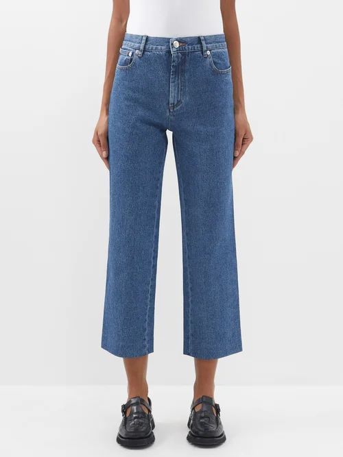 High-rise Cropped Jeans - Womens - Light Denim