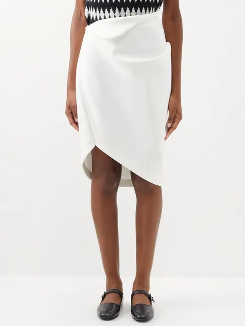 Torso Asymmetric Twill Skirt - Womens - White