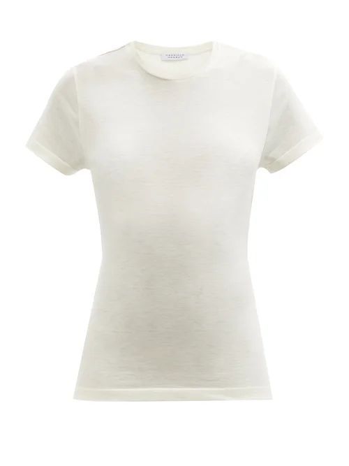 Marc Knotted-back Cashmere-jersey T-shirt - Womens - Ivory