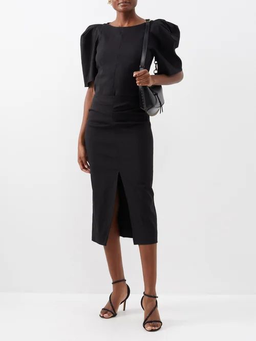 Feciae Hemp-blend Pencil Skirt - Womens - Black