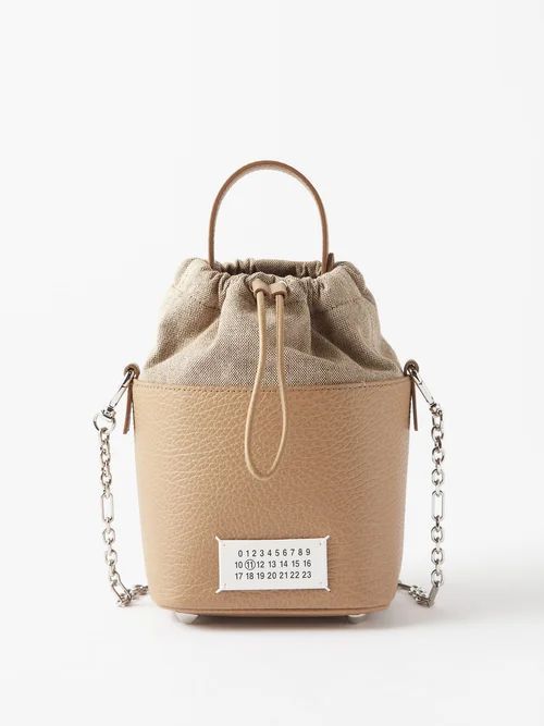 5ac Canvas And Leather Bucket Bag - Womens - Beige