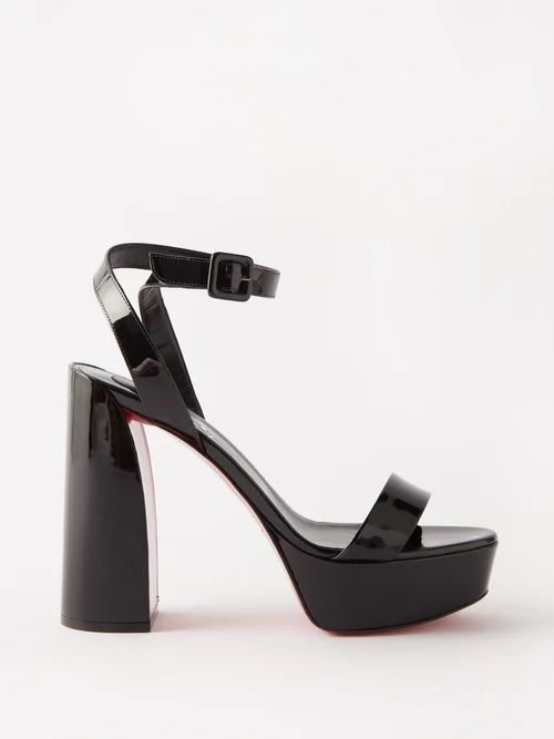 Movida Sabina 130 Patent-leather Platform Sandals - Womens - Black