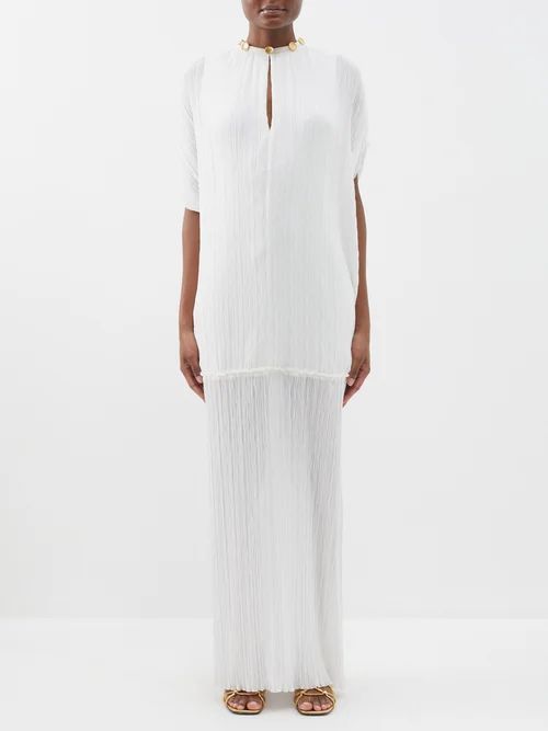 Phi Crinkled Crepe Maxi Dress - Womens - Ivory