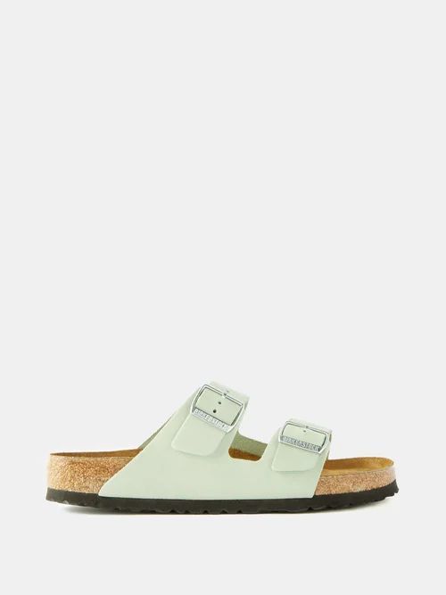 Arizona Buckle Leather Sandals - Womens - Light Green