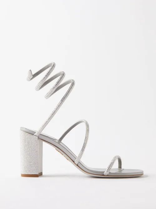 Cleo 80 Crystal-embellished Satin Sandals - Womens - Silver