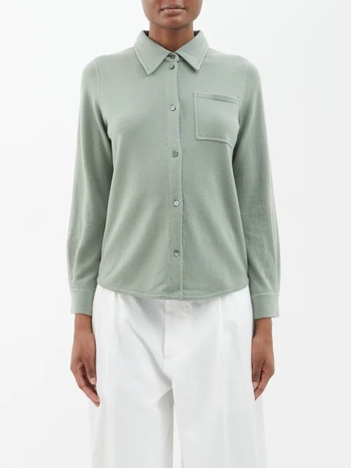 Halki Wool-blend Shirt - Womens - Khaki