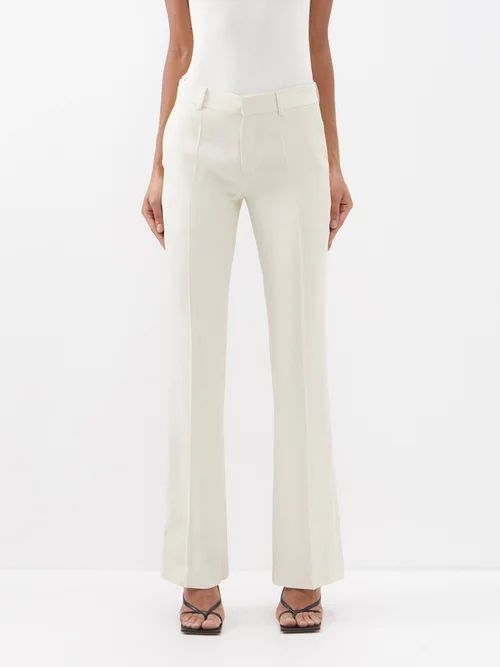 Grato Low-rise Flared-leg Trousers - Womens - Ivory