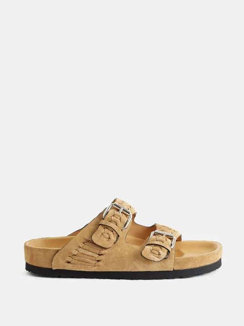 Lennyo Woven Suede Sandals - Womens - Camel
