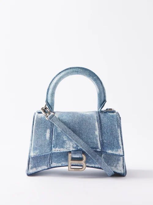 Hourglass Xs Denim Handbag - Womens - Blue