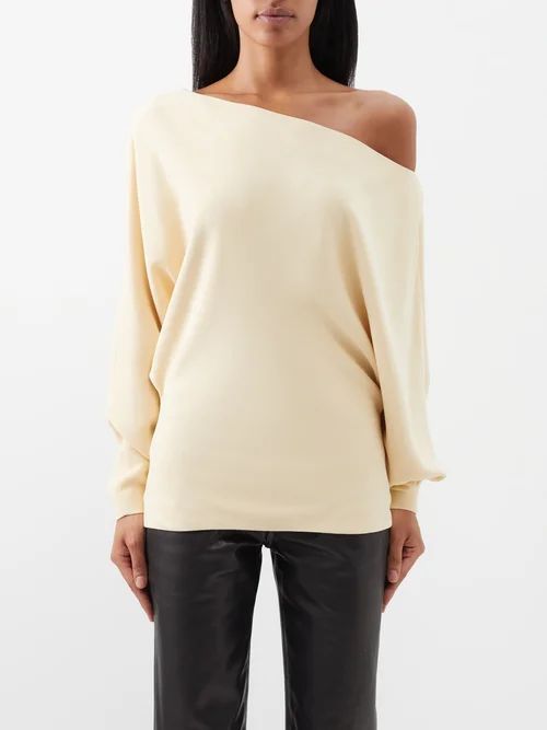 Juno Asymmetric Technical-knit Sweater - Womens - Off White