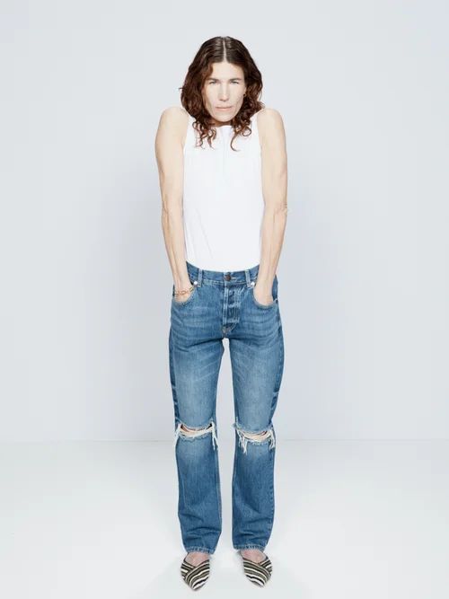 Beyond Organic Cotton-blend Straight-leg Jeans - Womens - Dark Blue