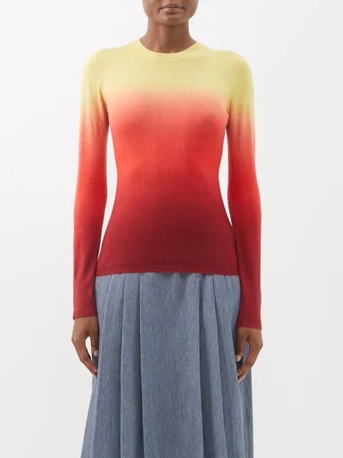 Miller Ombré Cashmere Sweater - Womens - Red Multi