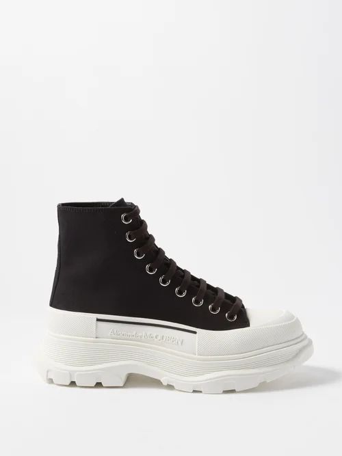 Tread Slick Canvas High-top Boots - Womens - Black White