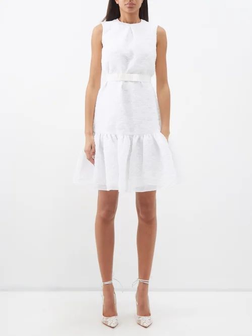 Maple Drop-waist Organza Cloque Dress - Womens - White