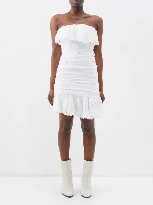 Oxani Ruffle-bandeau Mini Dress - Womens - White