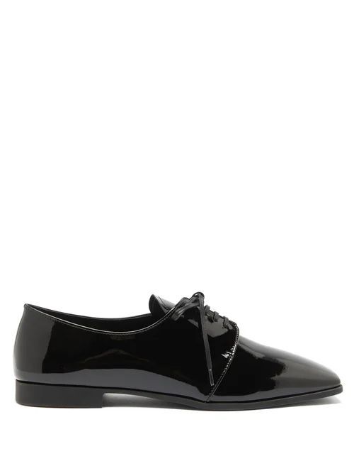Square-toe Patent-leather Shoes - Womens - Black