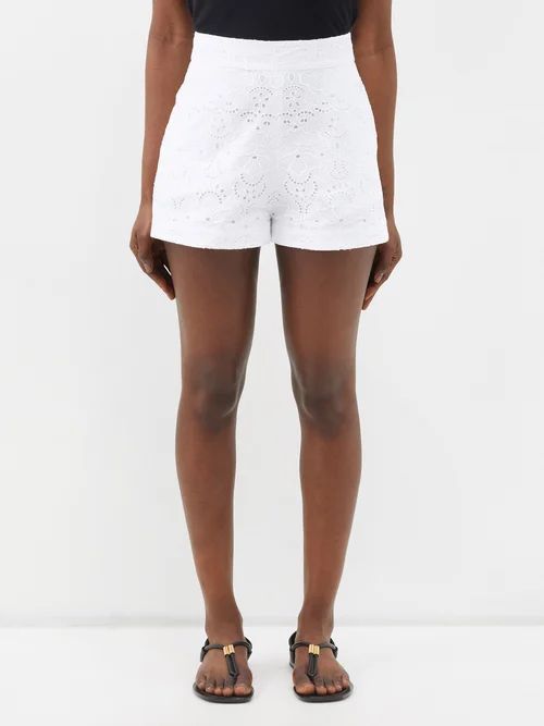 Uma Broderie Anglaise Shorts - Womens - White