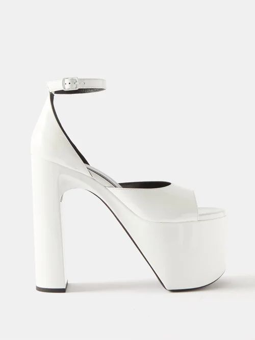 Camden 160 Patent-leather Platform Sandals - Womens - White