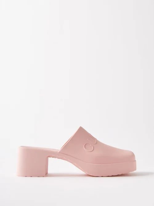 Logo-embossed 30 Rubber Mules - Womens - Light Pink