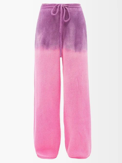 Dip-dyed Cashmere Track Pants - Womens - Pink Multi