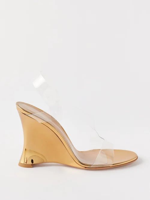 Futura 95 Metallic-leather Wedge Sandals - Womens - Gold