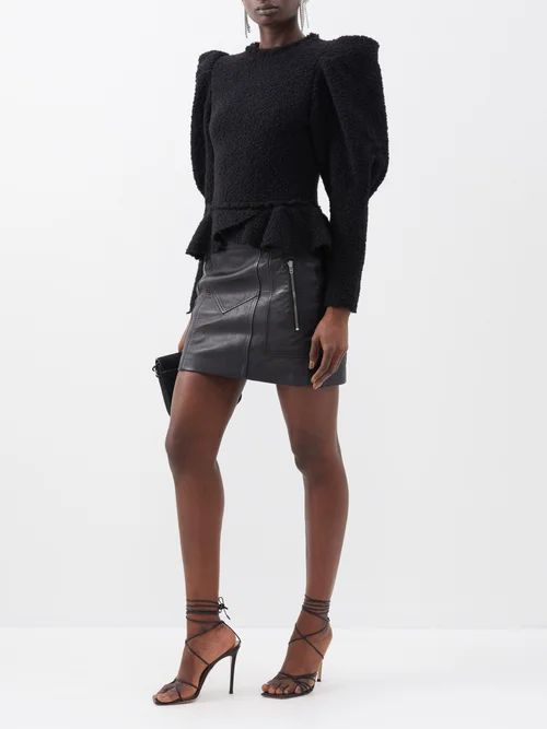 Azizae Leather Mini Skirt - Womens - Black