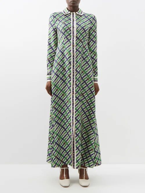 Printed Silk-twill Shirt Dress - Womens - Multi