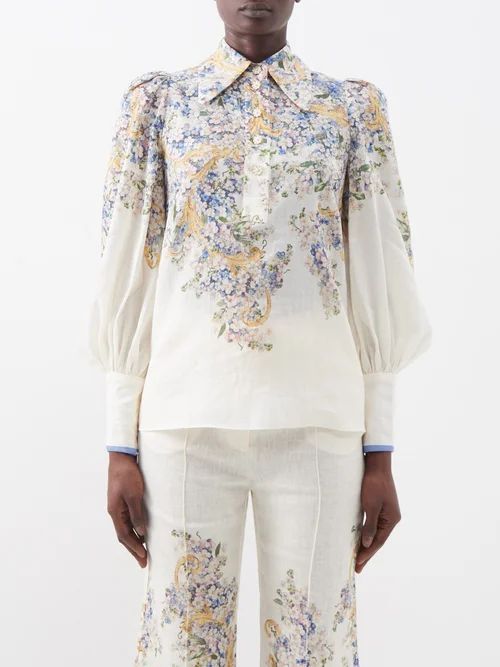 Tama Floral-print Shirt - Womens - Ivory Multi