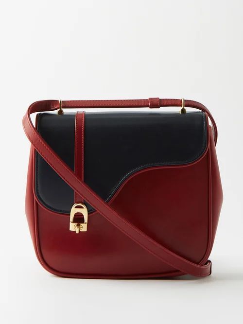 Equestrian Leather Cross-body Bag - Womens - Black Red