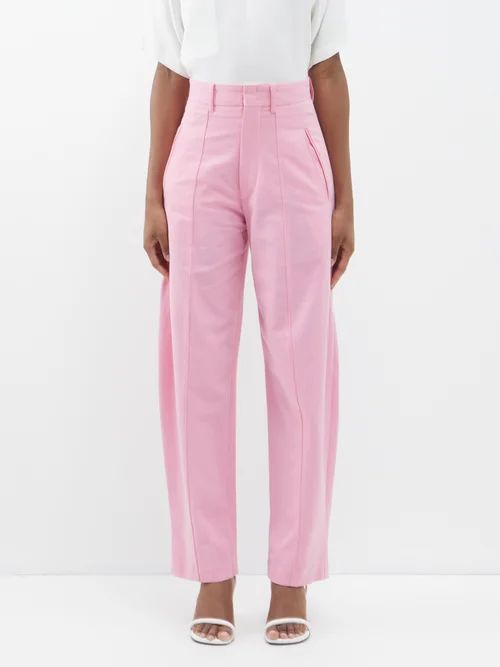 Sopiavea Pintucked Wide-leg Trousers - Womens - Pink