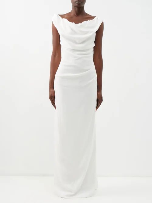 Ginnie Off-the-shoulder Cady Maxi Dress - Womens - White
