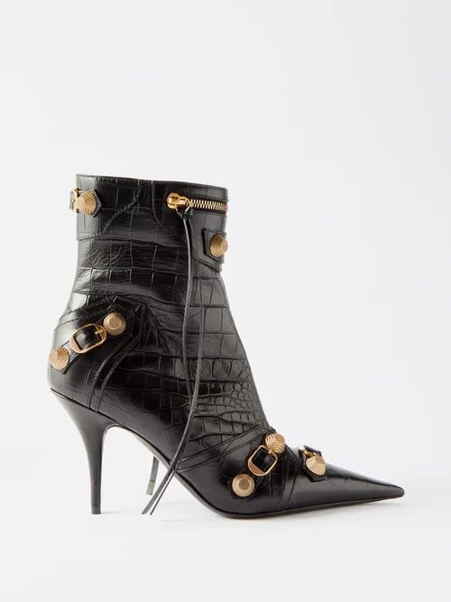 Cagole 90 Studded Leather Ankle Boots - Womens - Black