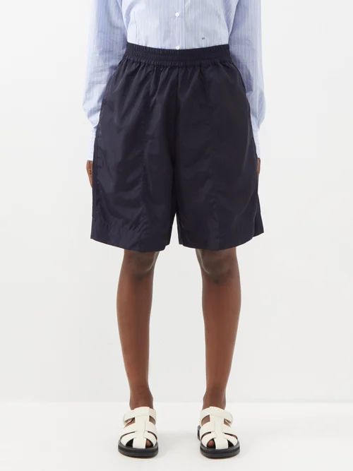 Iseo High-rise Nylon-ripstop Shorts - Womens - Navy