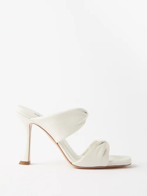 Twist 95 Leather Mule Sandals - Womens - White