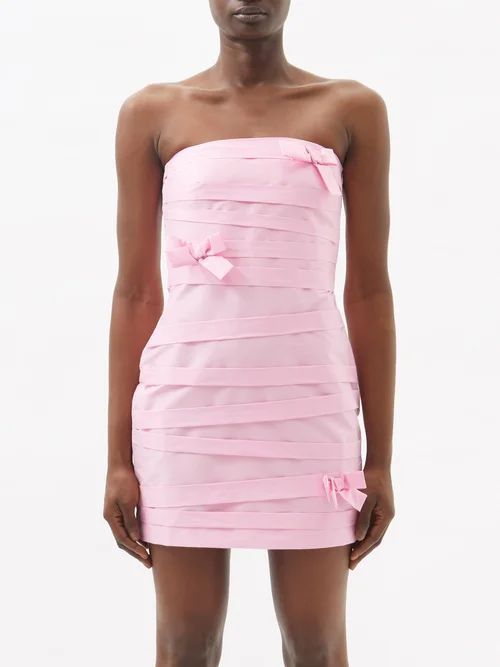 Taffi Strapless Taffeta Mini Dress - Womens - Pink