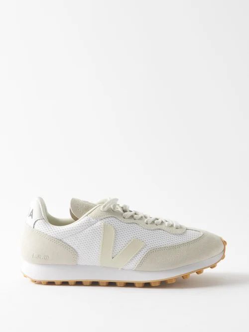 Rio Branco Suede-panelled Mesh Trainers - Womens - White