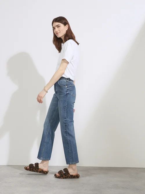 Find Organic-cotton Straight-leg Jeans - Womens - Dark Blue