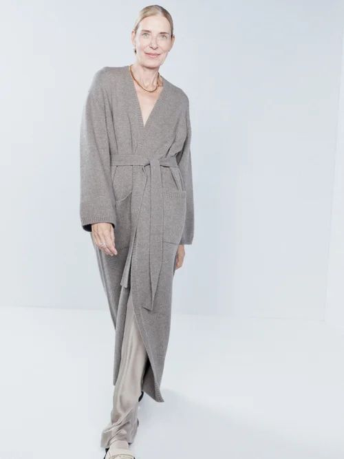 Responsible Cashmere-blend Long Cardigan - Womens - Light Grey