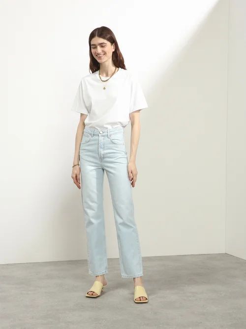 Find Straight-leg Organic-cotton Jeans - Womens - Light Blue