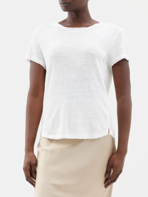 Linen-jersey T-shirt - Womens - White